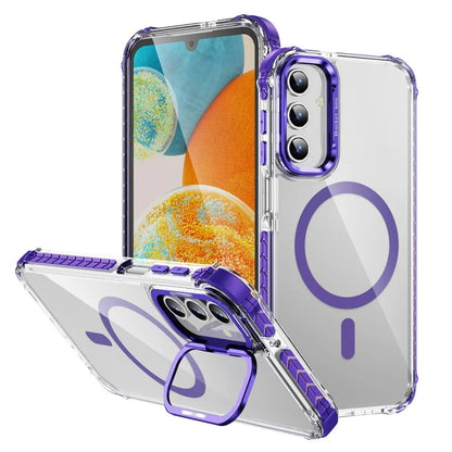 For Samsung Galaxy A15 4G  /  5G Case with Lens Kickstand Drop-Proof Phone Cover Compatible with MagSafe