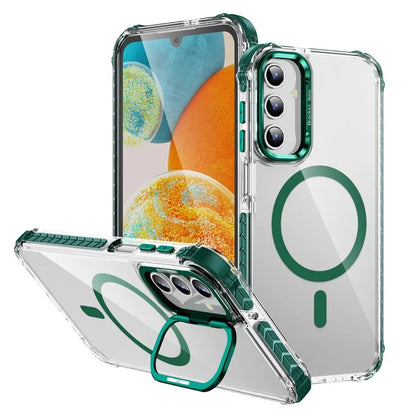 For Samsung Galaxy A15 4G  /  5G Case with Lens Kickstand Drop-Proof Phone Cover Compatible with MagSafe