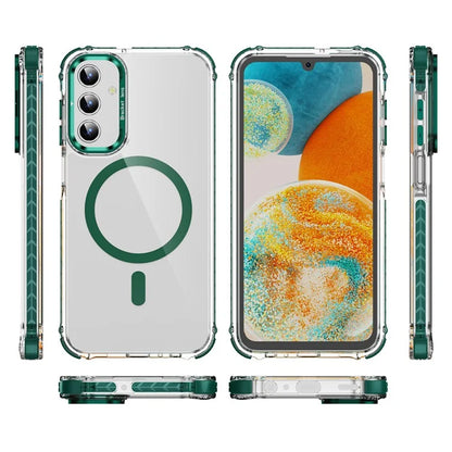 For Samsung Galaxy A15 4G  /  5G Case with Lens Kickstand Drop-Proof Phone Cover Compatible with MagSafe