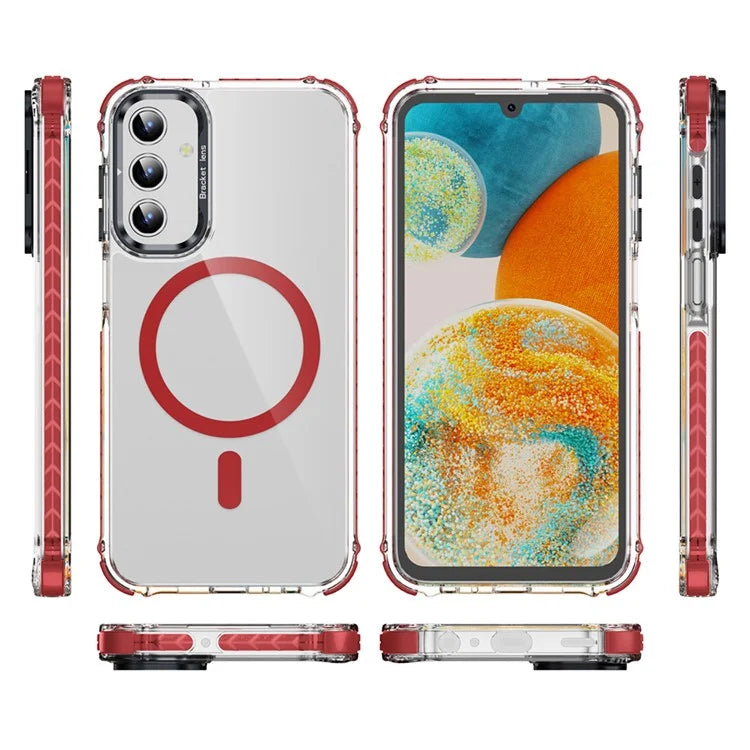 For Samsung Galaxy A15 4G  /  5G Case with Lens Kickstand Drop-Proof Phone Cover Compatible with MagSafe
