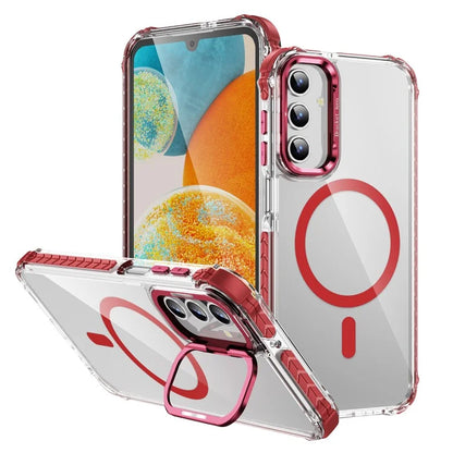 For Samsung Galaxy A15 4G  /  5G Case with Lens Kickstand Drop-Proof Phone Cover Compatible with MagSafe