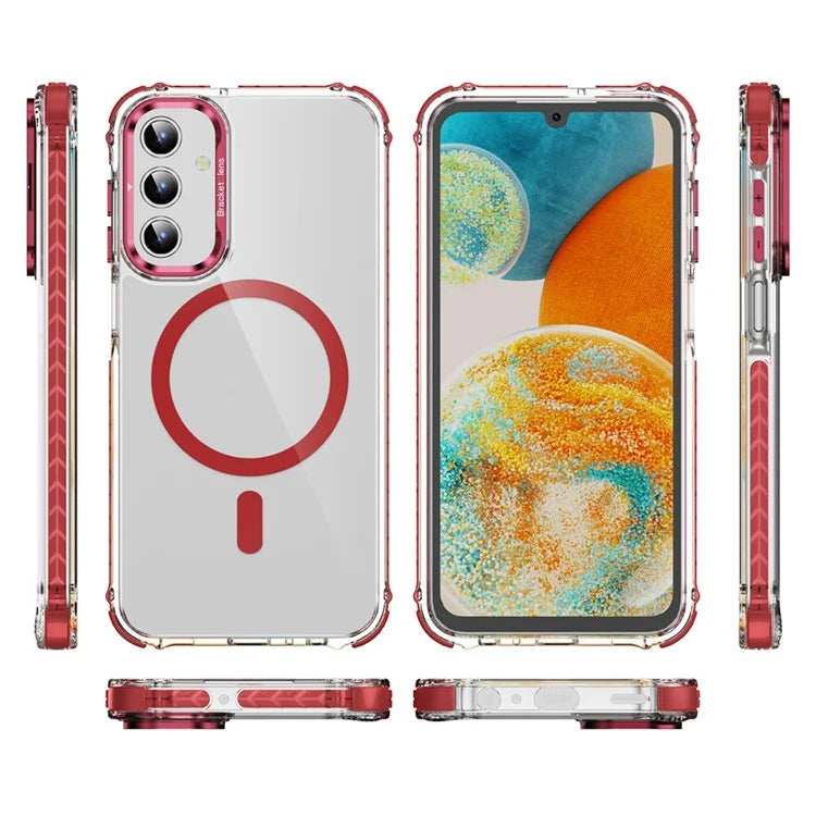 For Samsung Galaxy A15 4G  /  5G Case with Lens Kickstand Drop-Proof Phone Cover Compatible with MagSafe
