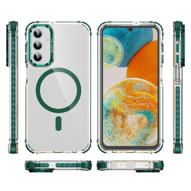 For Samsung Galaxy S24+ Case with Lens Kickstand Drop-Proof Phone Cover Compatible with MagSafe