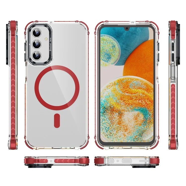 For Samsung Galaxy S24+ Case with Lens Kickstand Drop-Proof Phone Cover Compatible with MagSafe