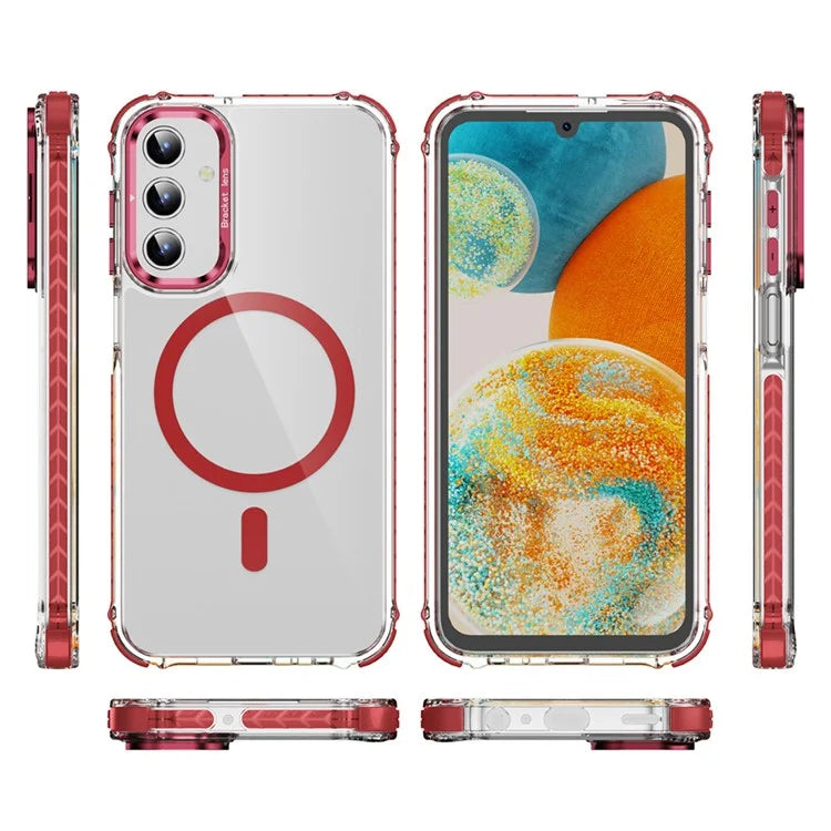 For Samsung Galaxy S24+ Case with Lens Kickstand Drop-Proof Phone Cover Compatible with MagSafe