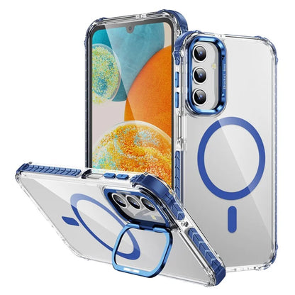 For Samsung Galaxy S24+ Case with Lens Kickstand Drop-Proof Phone Cover Compatible with MagSafe
