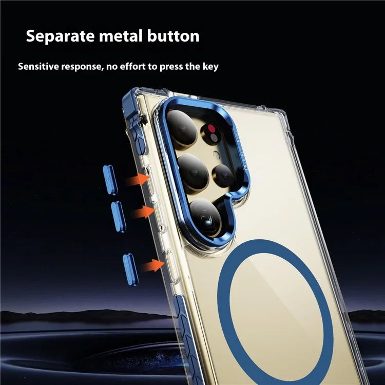 For Samsung Galaxy S23 Ultra Case with Lens Kickstand Drop-Proof Phone Cover Compatible with MagSafe