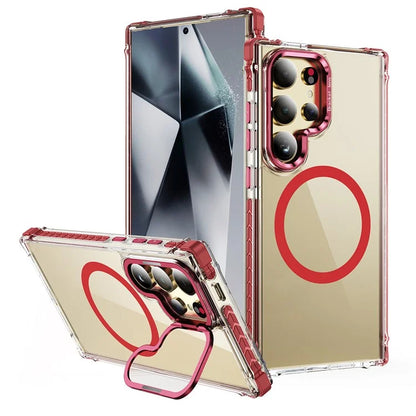 For Samsung Galaxy S23 Ultra Case with Lens Kickstand Drop-Proof Phone Cover Compatible with MagSafe