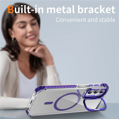 For Samsung Galaxy S23 FE Case with Lens Kickstand Drop-Proof Phone Cover Compatible with MagSafe
