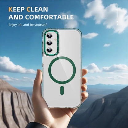 For Samsung Galaxy S23 FE Case with Lens Kickstand Drop-Proof Phone Cover Compatible with MagSafe