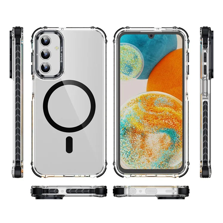 For Samsung Galaxy S23 FE Case with Lens Kickstand Drop-Proof Phone Cover Compatible with MagSafe