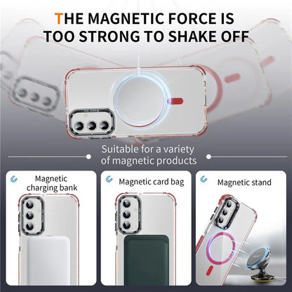 For Samsung Galaxy S23 FE Case with Lens Kickstand Drop-Proof Phone Cover Compatible with MagSafe