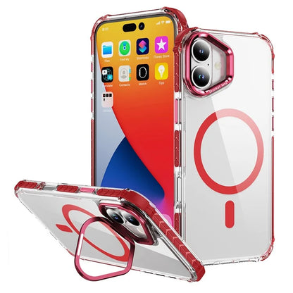 For iPhone 16 Plus Case with Lens Kickstand Drop-Proof Phone Cover Compatible with MagSafe