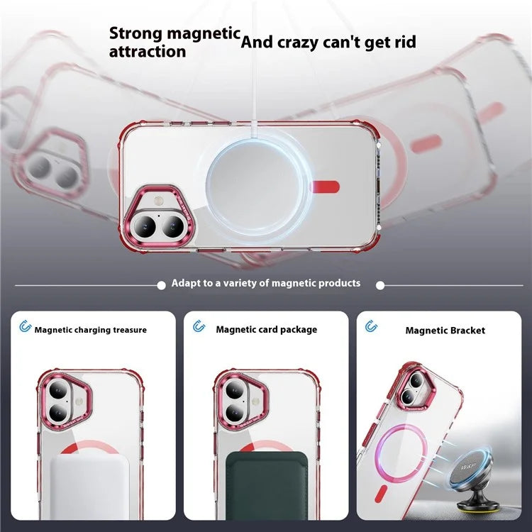 For iPhone 16 Plus Case with Lens Kickstand Drop-Proof Phone Cover Compatible with MagSafe