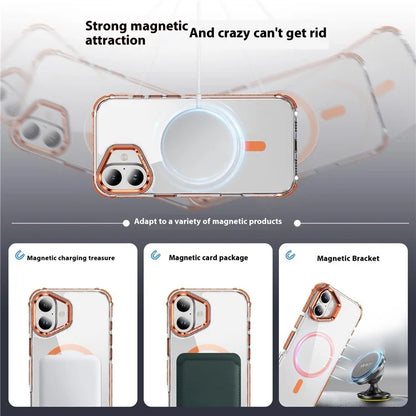 For iPhone 16 Plus Case with Lens Kickstand Drop-Proof Phone Cover Compatible with MagSafe