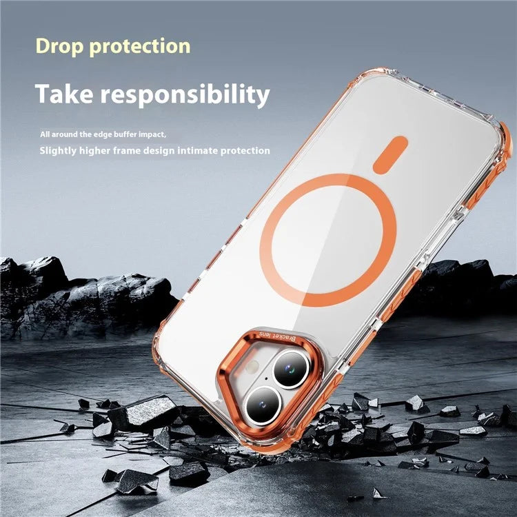 For iPhone 16 Plus Case with Lens Kickstand Drop-Proof Phone Cover Compatible with MagSafe