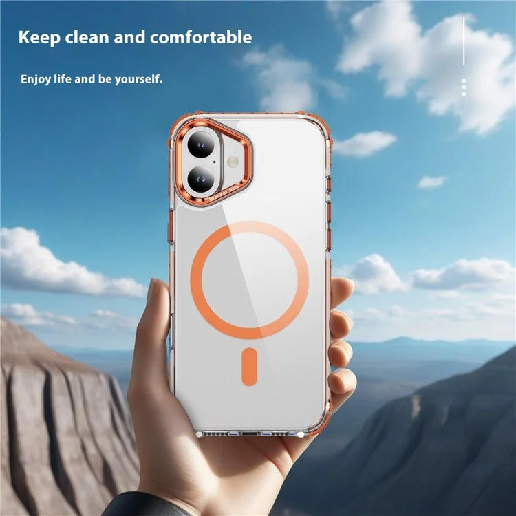 For iPhone 16 Plus Case with Lens Kickstand Drop-Proof Phone Cover Compatible with MagSafe