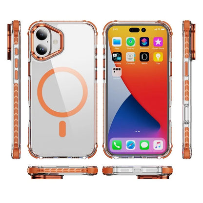 For iPhone 16 Plus Case with Lens Kickstand Drop-Proof Phone Cover Compatible with MagSafe