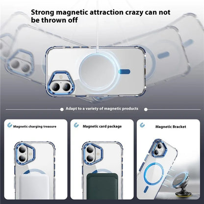 For iPhone 16 Plus Case with Lens Kickstand Drop-Proof Phone Cover Compatible with MagSafe