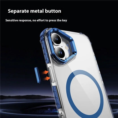 For iPhone 16 Plus Case with Lens Kickstand Drop-Proof Phone Cover Compatible with MagSafe