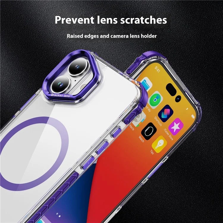 For iPhone 16 Plus Case with Lens Kickstand Drop-Proof Phone Cover Compatible with MagSafe