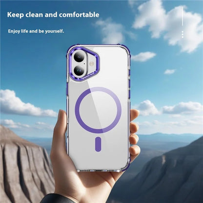 For iPhone 16 Plus Case with Lens Kickstand Drop-Proof Phone Cover Compatible with MagSafe