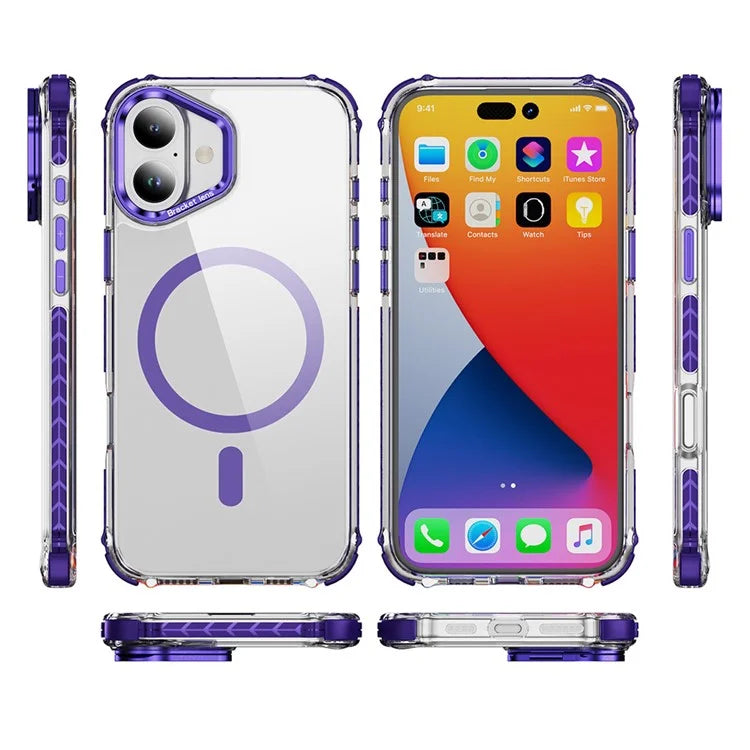 For iPhone 16 Plus Case with Lens Kickstand Drop-Proof Phone Cover Compatible with MagSafe