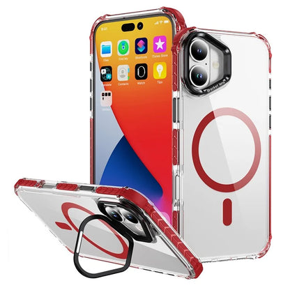 For iPhone 16 Plus Case with Lens Kickstand Drop-Proof Phone Cover Compatible with MagSafe