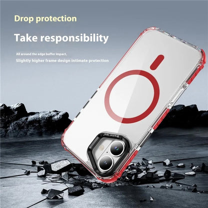 For iPhone 16 Plus Case with Lens Kickstand Drop-Proof Phone Cover Compatible with MagSafe