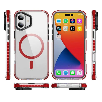 For iPhone 16 Plus Case with Lens Kickstand Drop-Proof Phone Cover Compatible with MagSafe