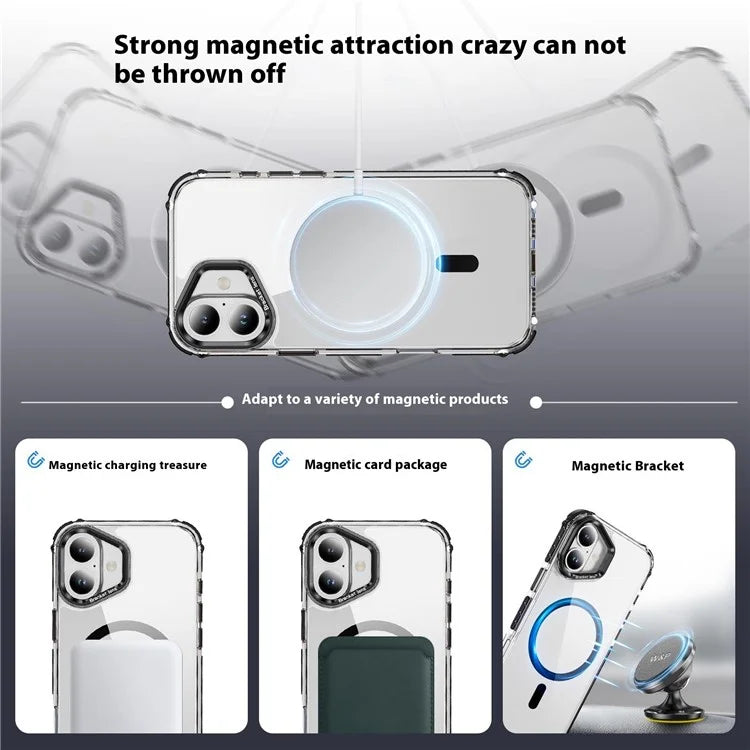 For iPhone 16 Plus Case with Lens Kickstand Drop-Proof Phone Cover Compatible with MagSafe