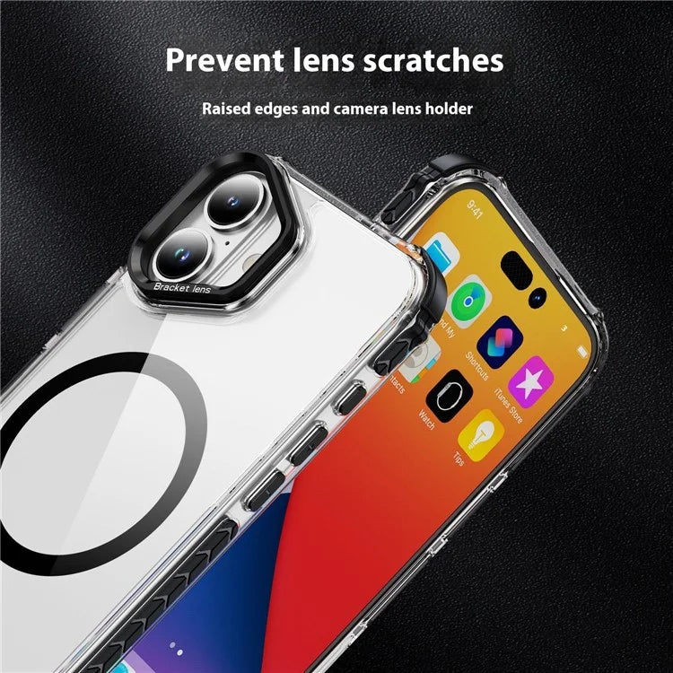 For iPhone 16 Plus Case with Lens Kickstand Drop-Proof Phone Cover Compatible with MagSafe