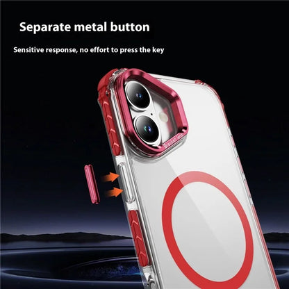 For iPhone 16 Case with Lens Kickstand Drop-Proof Phone Cover Compatible with MagSafe