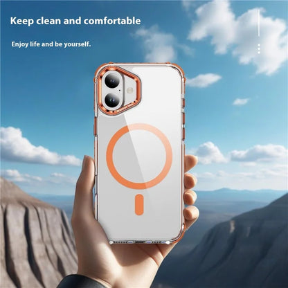For iPhone 16 Case with Lens Kickstand Drop-Proof Phone Cover Compatible with MagSafe
