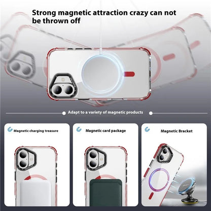 For iPhone 16 Case with Lens Kickstand Drop-Proof Phone Cover Compatible with MagSafe