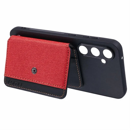 For Samsung Galaxy S24+ Phone Case Adhesive Card Bag Color Matching with Kickstand