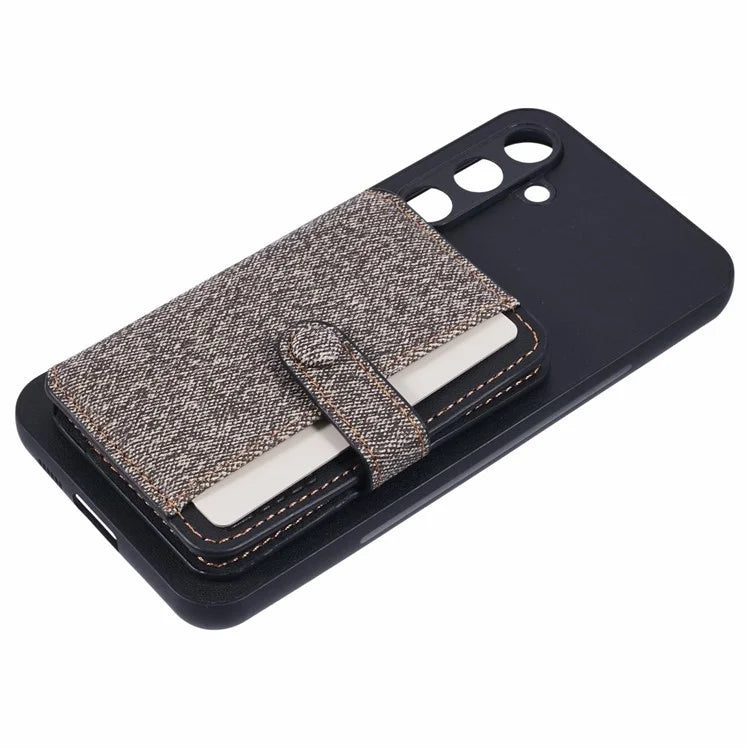 For Samsung Galaxy S24+ Phone Case Adhesive Card Bag Color Matching with Kickstand
