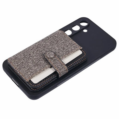 For Samsung Galaxy S24+ Phone Case Adhesive Card Bag Color Matching with Kickstand
