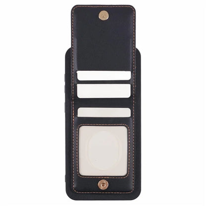 For Samsung Galaxy S24+ Phone Case Rhombus Adhesive Card Bag with Kickstand RFID Blocking - Black