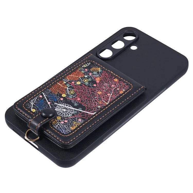 For Samsung Galaxy S24+ Phone Case with Galaxy Card Bag Kickstand RFID Blocking