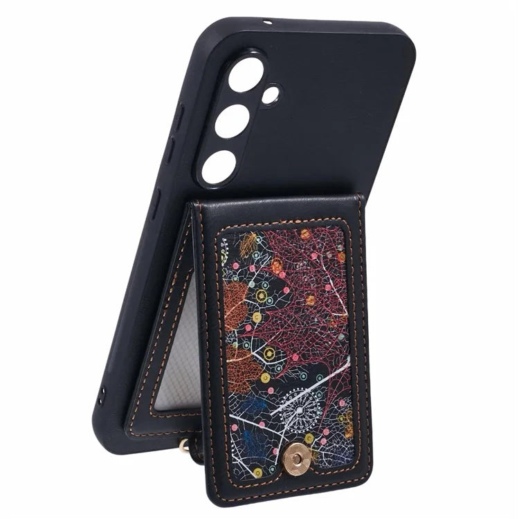 For Samsung Galaxy S24 Phone Case with Galaxy Card Bag Kickstand RFID Blocking