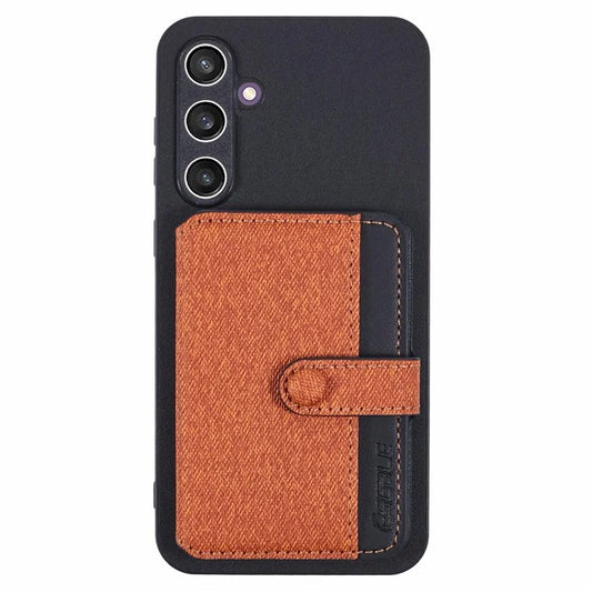For Samsung Galaxy S24 Phone Case Adhesive Card Bag Color Matching with Kickstand