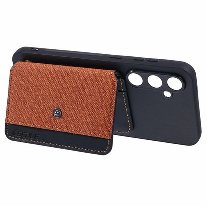 For Samsung Galaxy S24 Phone Case Adhesive Card Bag Color Matching with Kickstand