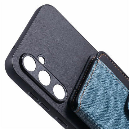 For Samsung Galaxy S24 Phone Case Adhesive Card Bag Color Matching with Kickstand