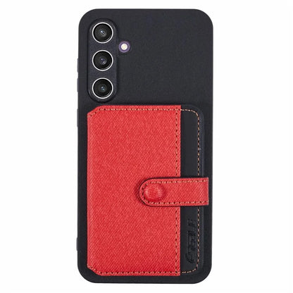 For Samsung Galaxy S24 Phone Case Adhesive Card Bag Color Matching with Kickstand