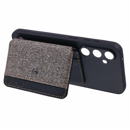 For Samsung Galaxy S24 FE Phone Case Adhesive Card Bag Color Matching with Kickstand