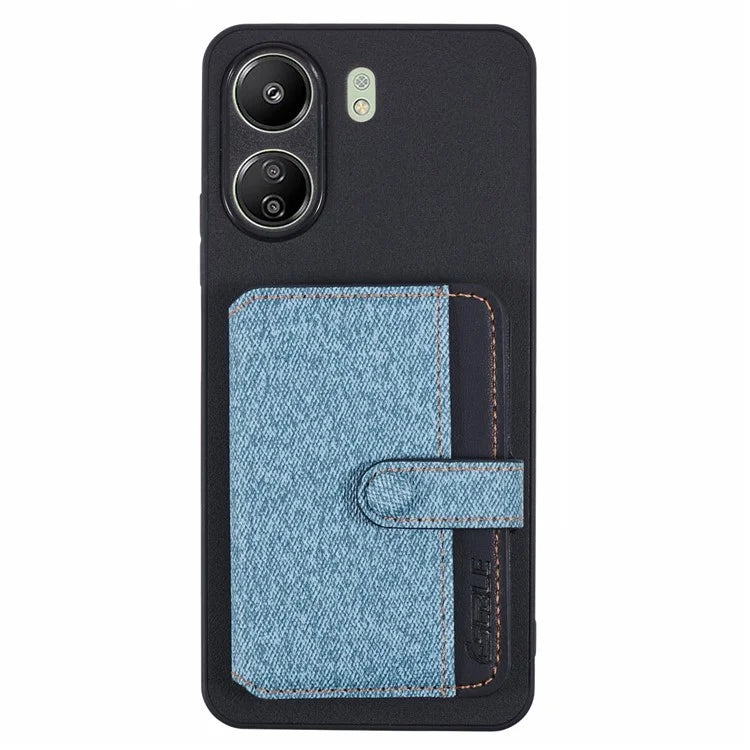 For Xiaomi Redmi 13C 4G  /  5G Phone Case Adhesive Card Bag Color Matching with Kickstand