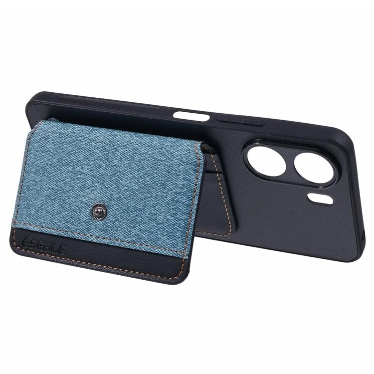 For Xiaomi Redmi 13C 4G  /  5G Phone Case Adhesive Card Bag Color Matching with Kickstand