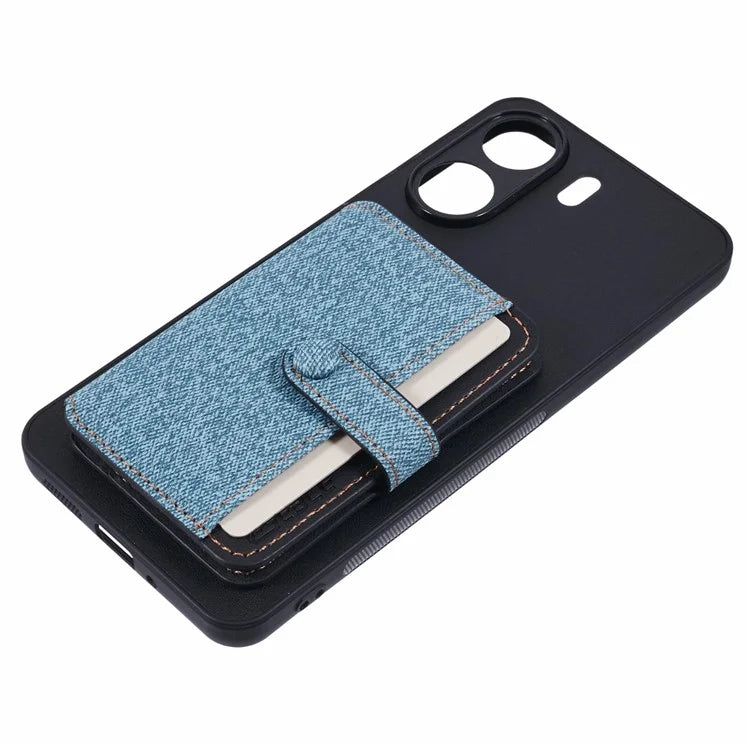 For Xiaomi Redmi 13C 4G  /  5G Phone Case Adhesive Card Bag Color Matching with Kickstand