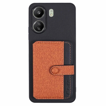 For Xiaomi Redmi 13C 4G  /  5G Phone Case Adhesive Card Bag Color Matching with Kickstand
